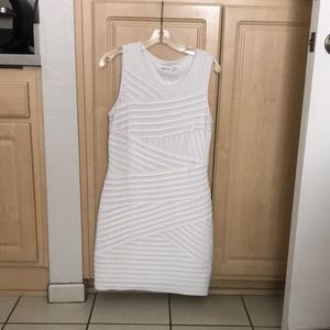 White Calvin Klein nice sexy stretch lined sleeveless dress size 10